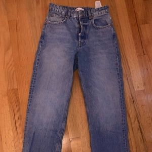 US size 4, EUR size 36, light blue, jeans